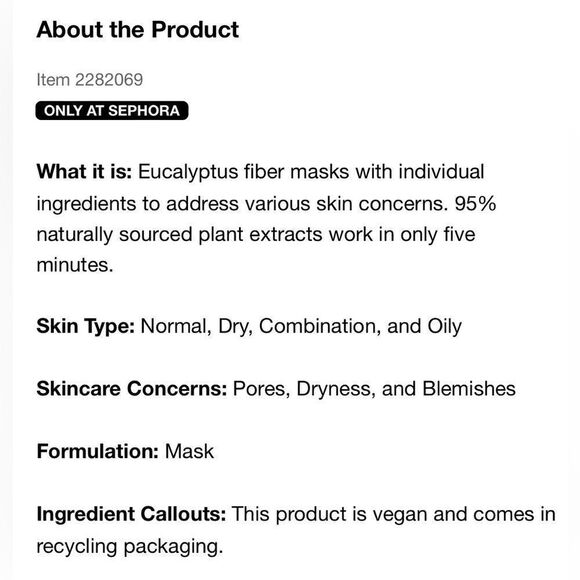 Bundle of 4 face masks- Sephora Coconut, innisfree, fresh - Picture 14 of 16